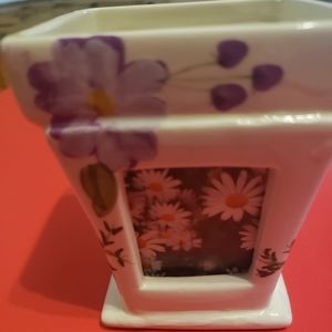 Ceramic small flower pot with photo insert